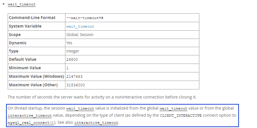 MySQL修改wait_timeout变量global生效session不生效(图1)